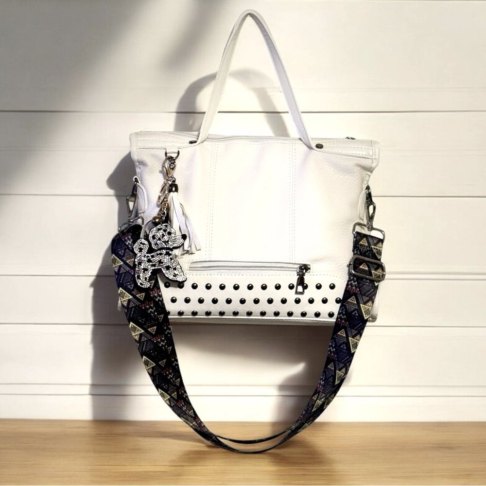 White Shoulder Bag, Top Handle bag, Crossbody Bag versatile